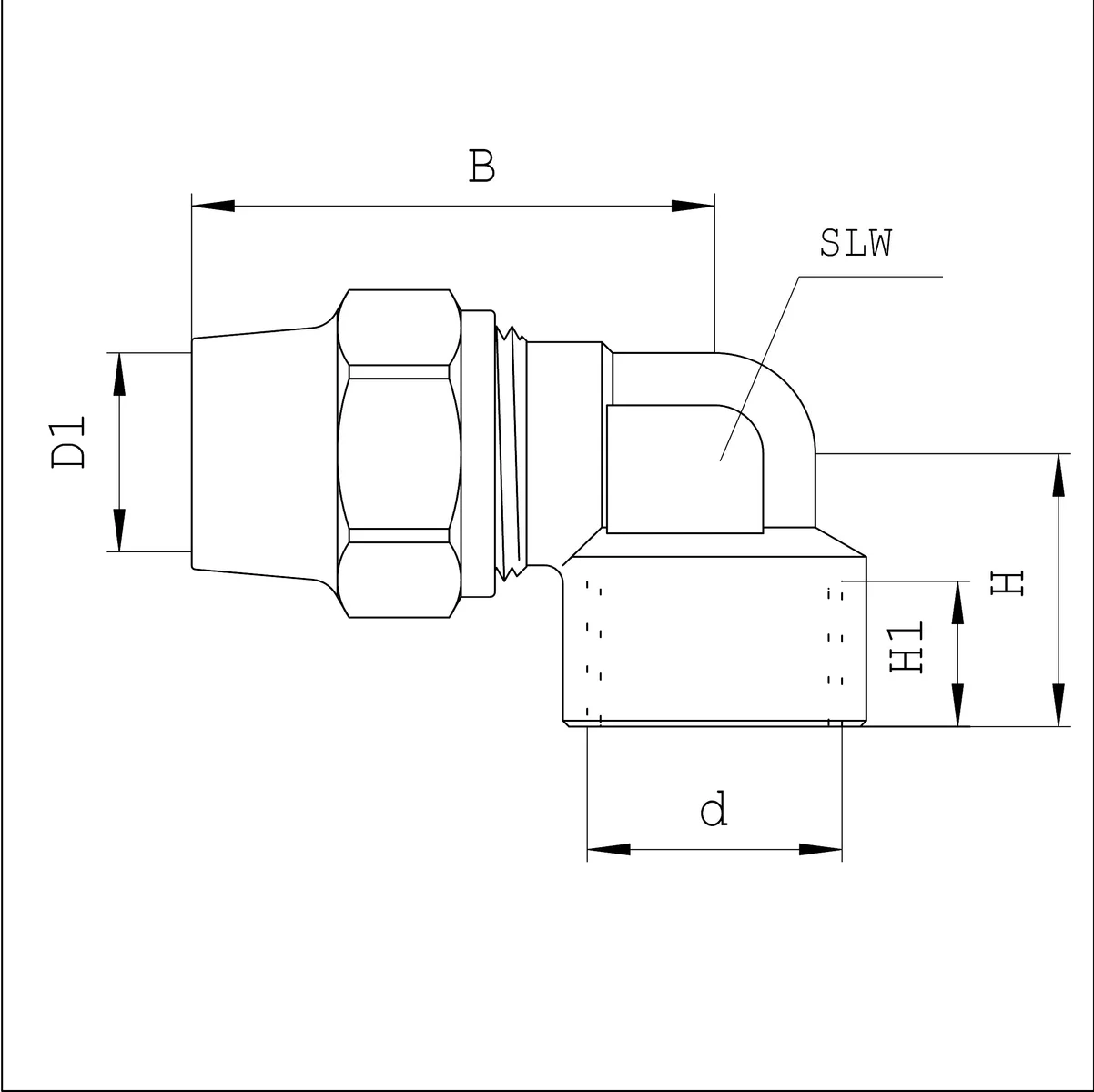 VSH Knelovergangsknie messing 22mm x 3/4" F gas VSH VSH Super G1214 0879571