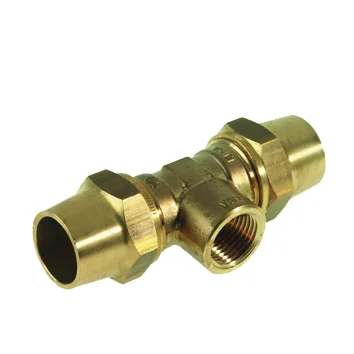 VSH Knelovergangs-T-stuk messing 22 x 1/2" x 22 F gas VSH VSH Super G1223 0879824