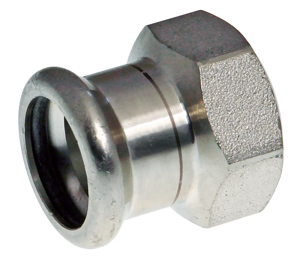 VSH Persovergangsstuk inox 22mm x 1/2" F verwarming VSH XPress RVS 304 123460455