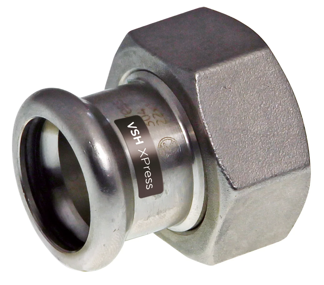 VSH Persaansluitkoppeling inox 22mm x 1" FF verwarming VSH XPress RVS 304 123460474