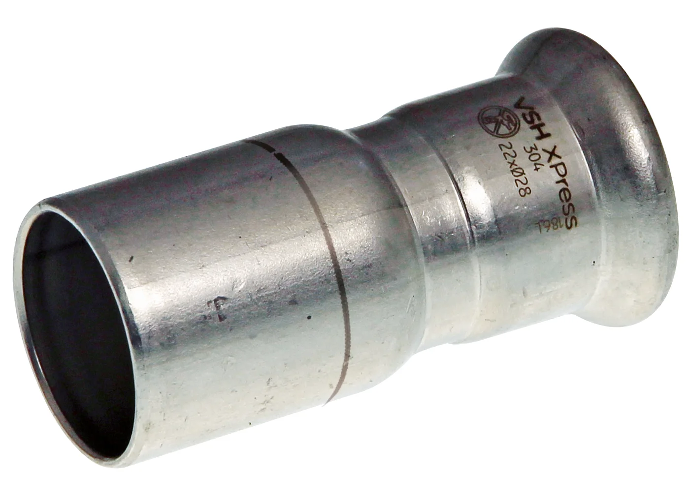 VSH Persverloopstuk inox 28x15mm MF verwarming VSH XPress RVS 304 123460495