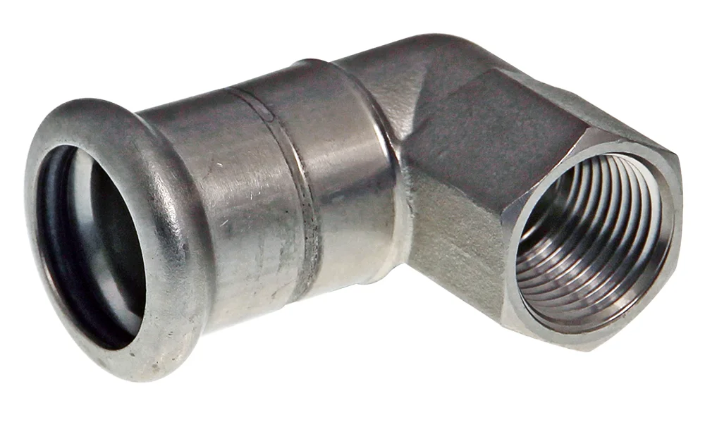 VSH Persovergangsknie inox 22mm x 3/4" F 90° verwarming VSH XPress RVS 304 123460523