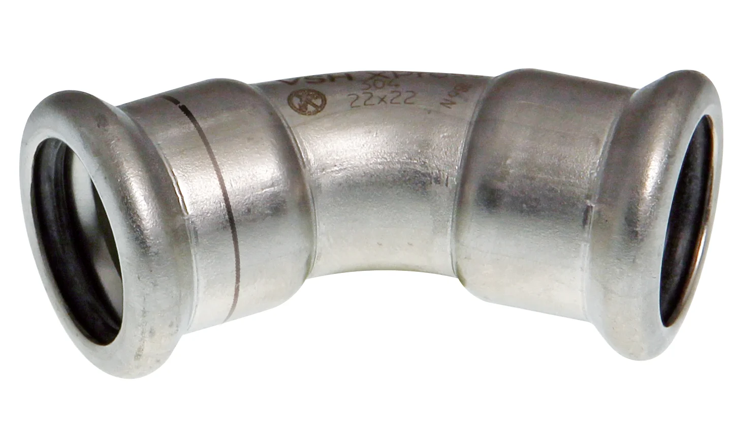 VSH Persbocht inox 15mm FF 45° verwarming VSH XPress RVS 304 123460545