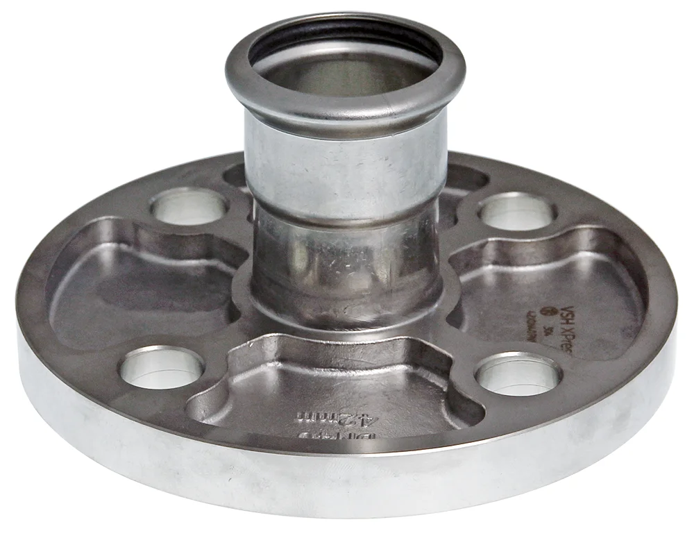 VSH Persflensovergang inox DN65 x 76.1mm verwarming PN10/16 VSH XPress RVS 304 123460618