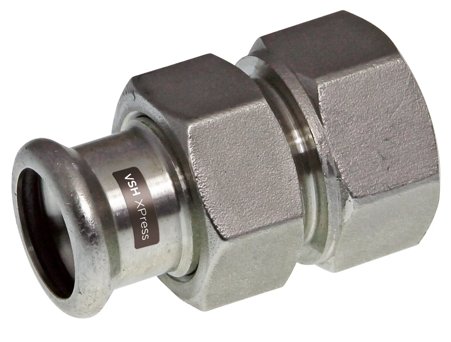 VSH Pers-3-delige koppeling inox 15 x 1/2" F verwarming VSH XPress RVS 304 123460641