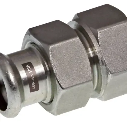 VSH Pers-3-delige koppeling inox 22 x 3/4" F verwarming VSH XPress RVS 304 123460642