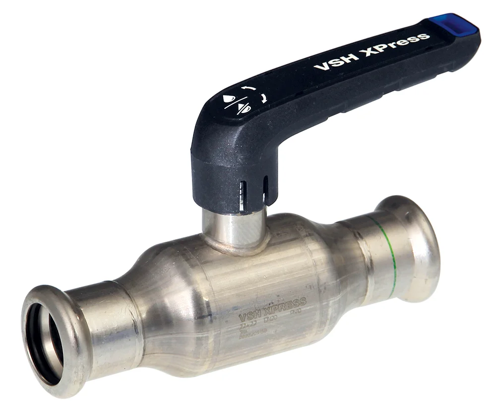 VSH Kogelkraan met volle doorlaat DN 15mm pers-pers PN16 VSH XPress RVS XPR20100 2010000100
