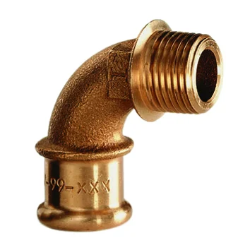 VSH Persovergangsbocht brons 18mm x 3/4" M 90° (drink)water VSH XPress Koper 6092G 4800972