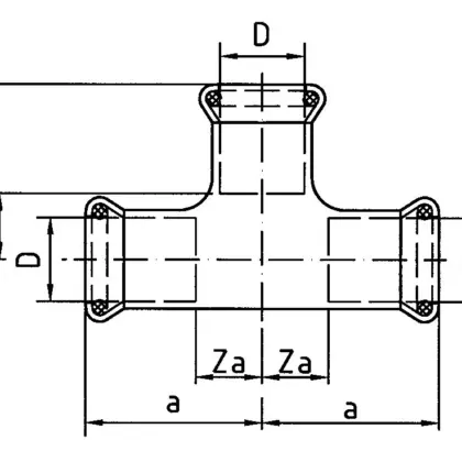 VSH Persverloop-T koper 28x15x28mm FFF (drink)water VSH XPress Koper 7130 4801885