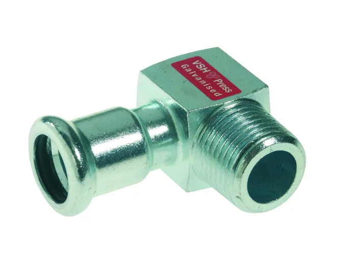VSH Persovergangsknie staal 15mm x 3/8" M 90° verwarming VSH XPress Staalverzinkt C1428 6202075