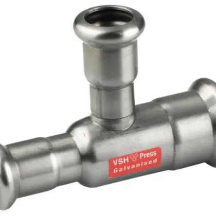 VSH Persverloop-T staal 22x15x15mm FFF verwarming VSH XPress Staalverzinkt C1416 6206739
