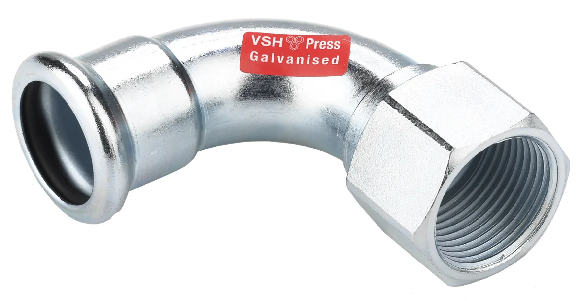 VSH Persovergangsbocht staal 22mm x 1/2" F 90° verwarming VSH XPress Staalverzinkt C1438 6209577