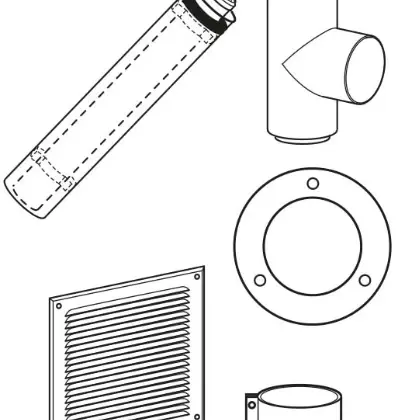 Vaillant basis aansluitset v aparte luchttoevoer diam 80-125mm alu/pp 0020021006