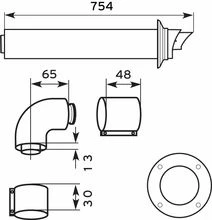 Vaillant 0020219517 Vaillant RGA concentrisch PP/Staal muurdoorvoer 60/100 mm - met bocht 90°