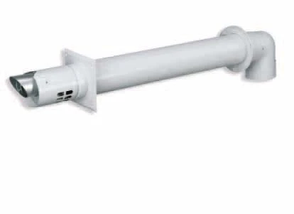 Vaillant 303209 Vaillant RGA concentrisch PP/Staal muurdoorvoer 80/125 mm - wit - met bocht 90°
