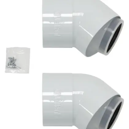 Vaillant 303211 Vaillant RGA concentrisch PP/staal bocht 45° 80/125 mm - prijs per set van 2 stuks