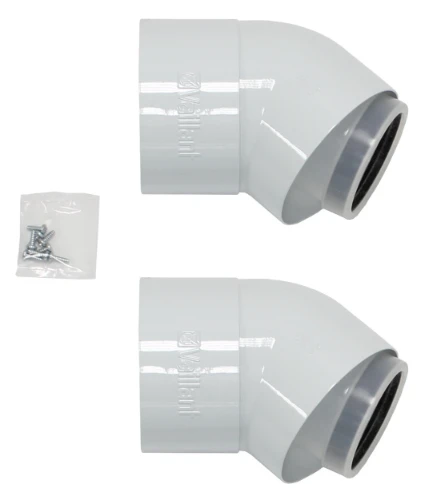 Vaillant RGA concentrisch PP/staal bocht 45° 80/125 mm - prijs per set van 2 stuks 303211