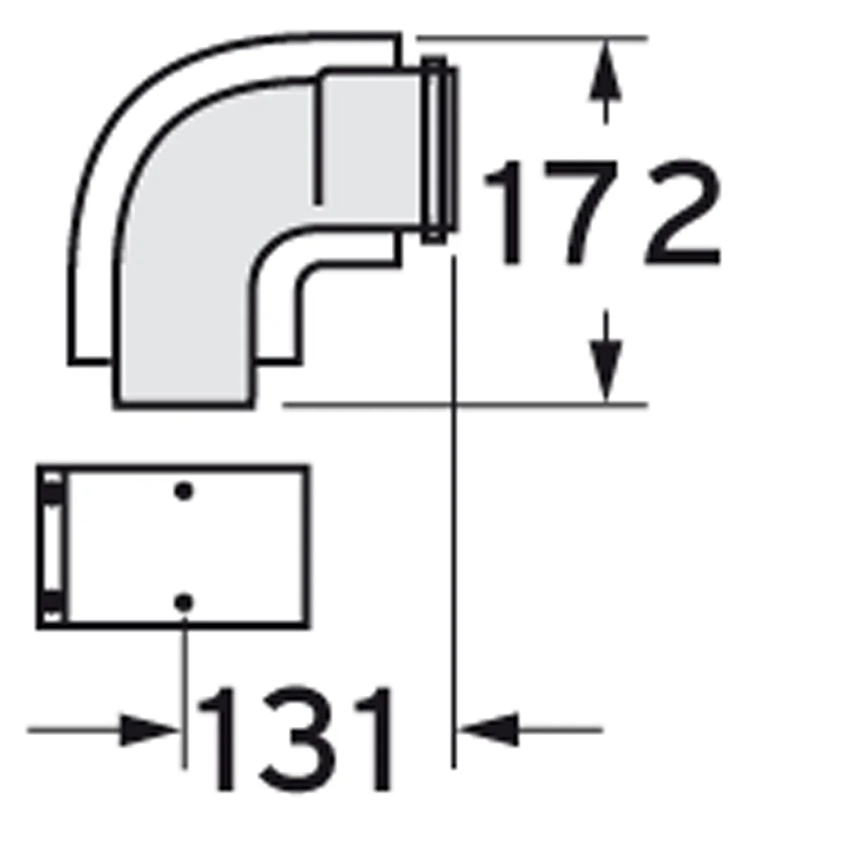 Vaillant Concentrische rookgasbocht Vaillant ecoTEC aluminium kunststof 60/100mm 303910
