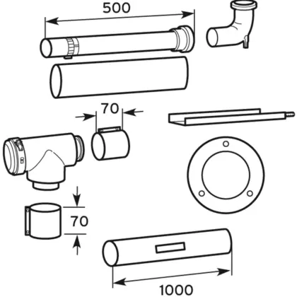 Vaillant Concentrische rookgasbuis Vaillant ECOmax 80/125mm 500mm wit 303250