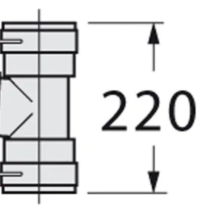 Vaillant T-stuk aansluit. 80mm met inspectieluik alu/pp condensketels vaillant 303511