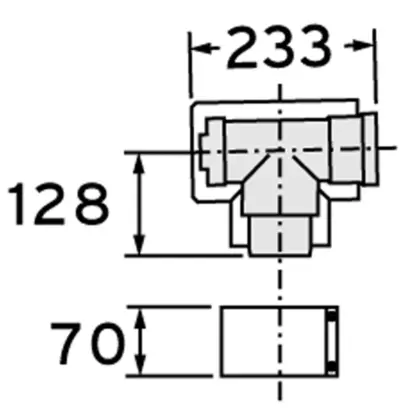 Vaillant T-stuk met onderhoudluik vaillant 303217