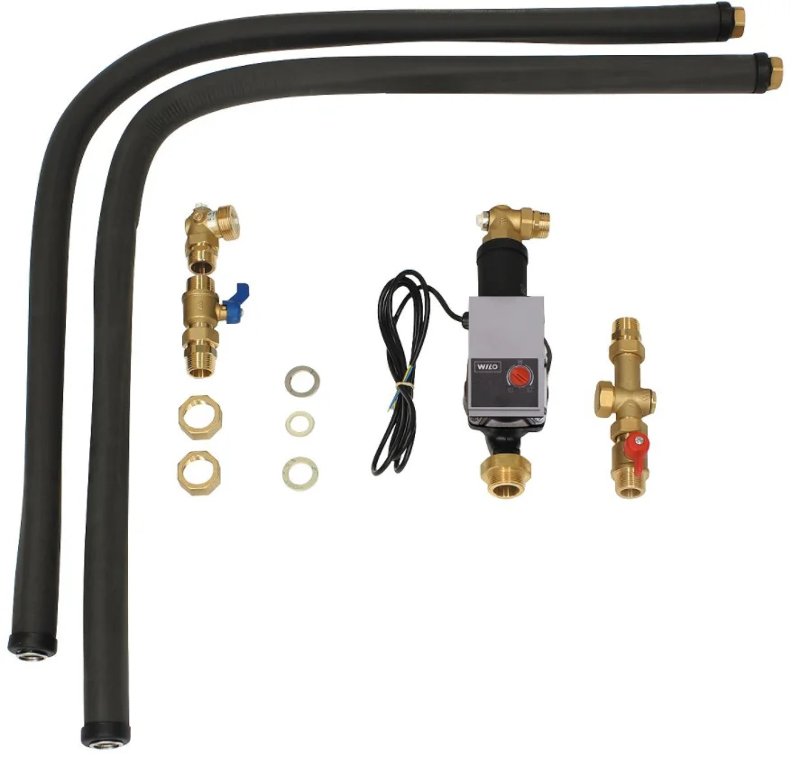 Vaillant Hydraul. aansluitset uniSTOR, laadpomp 2x1,5m rvs leiding,terugslagklep ex 305953 0020152965