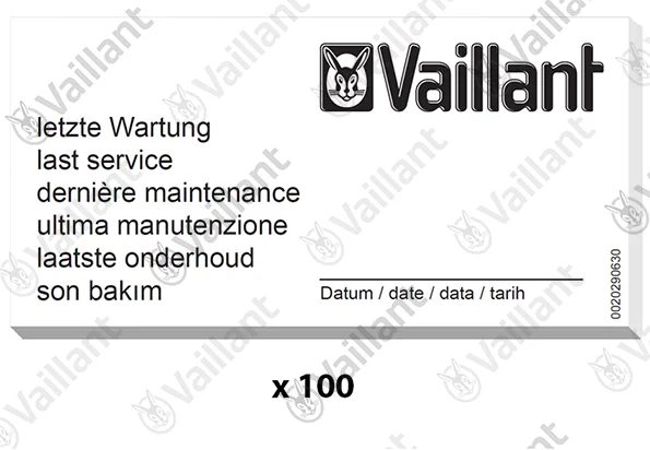 Vaillant Etiket onderhoud  vaillant 0020270735