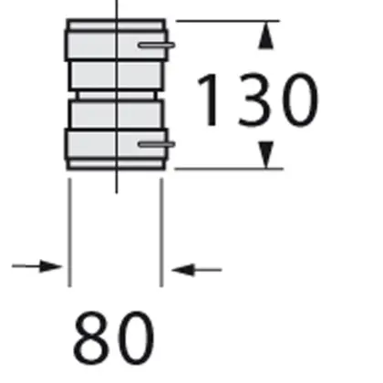 Vaillant Enkelwandige rookgashulpstuk Vaillant 80mmkunststof 303512
