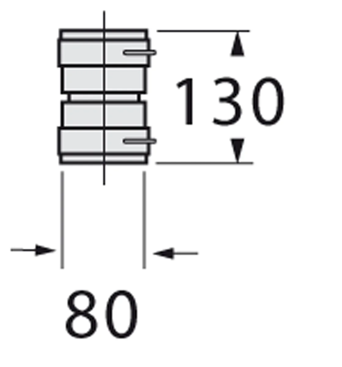 Vaillant Enkelwandige rookgashulpstuk Vaillant 80mmkunststof 303512