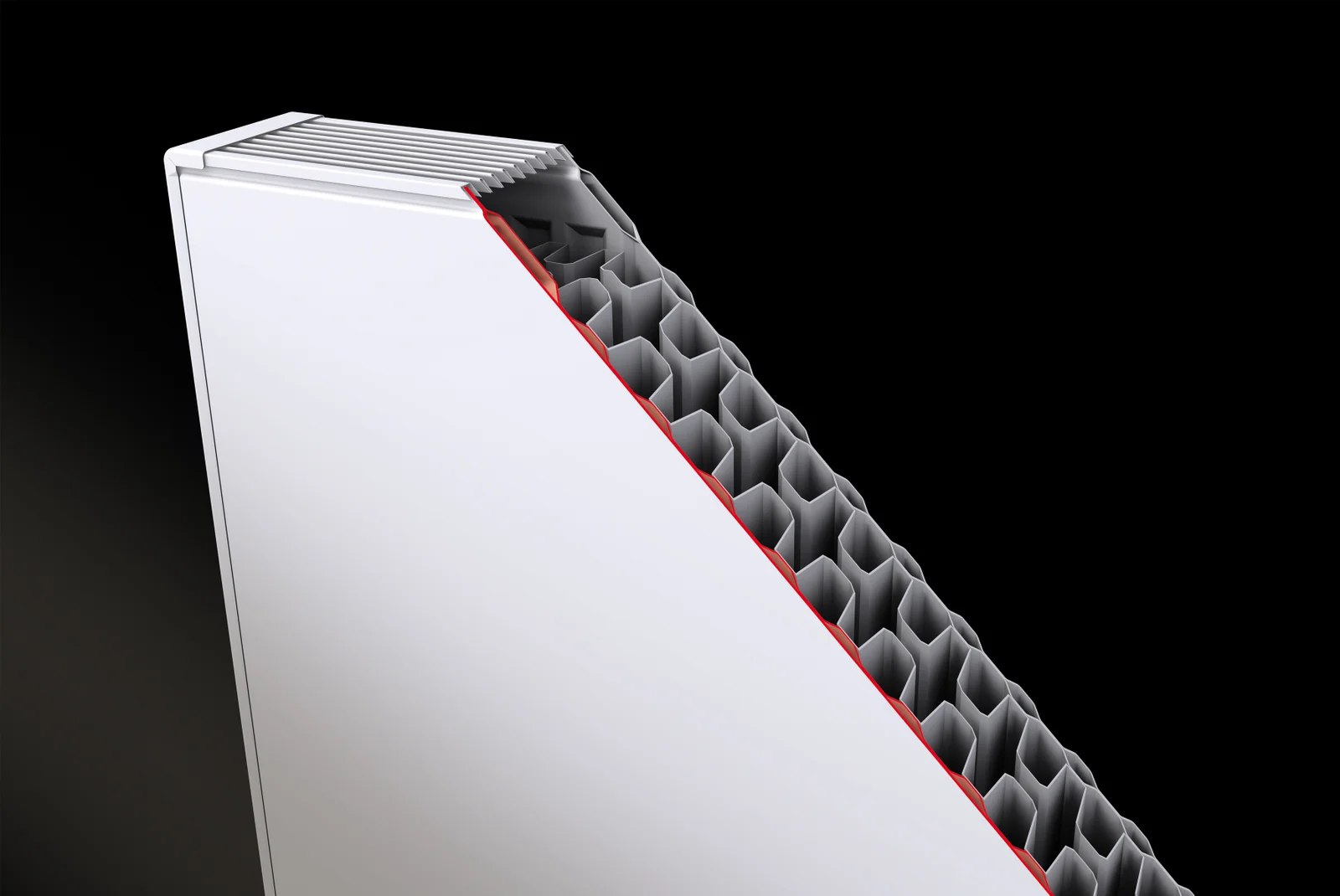 Vasco Paneelradiator Vasco Flatline 33 HxL=300x1200mm 1560W (75/65/20) wit RAL0600 , aansluiting: rechts / midden 108F3330120190