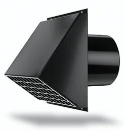 Vasco Buitenluchtrooster Vasco rechthoekig Ø200mm aluminium zwart 265x252mm 11VE42326