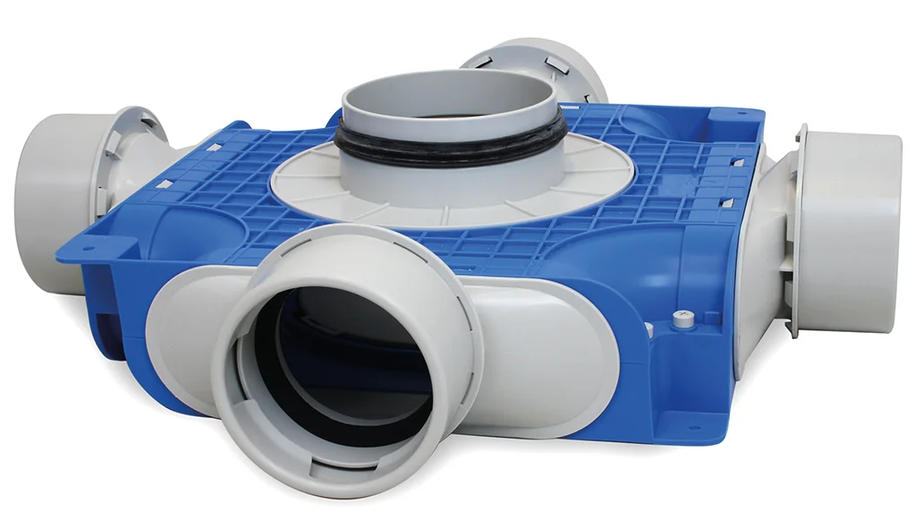Vent-Axia Verdeelbox ventilatie Vent-Axia Uniflexplus+ Ø125mm kunststof 4x90mm 2005000057