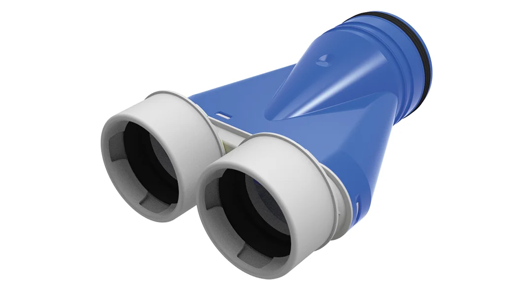Vent-Axia Verloopstuk vierkant op rond Vent-Axia Uniflexplus+ Ø125mm kunststof 90 2005000227