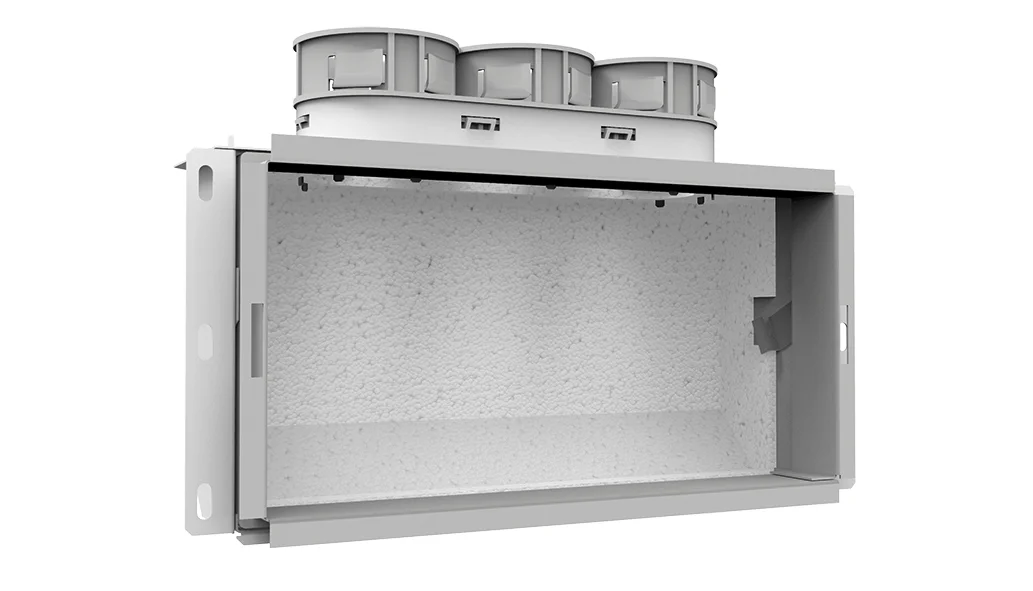 Vent-Axia VGMCBG 69 / Wandcollector iso boven 3x69 300x150 vent-axia 2005000476