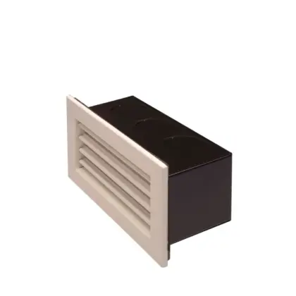 Ventichape Plenum rechthoekig rooster wit 300x100mm horizontale en verticale lamellen (5x50) 100064490100