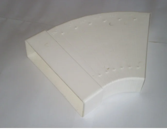 Ventichape Bocht rechthoekig luchtkanaal Ventichape 50 200x60mm horizontaal 45° kunststof VCVH 100064520900