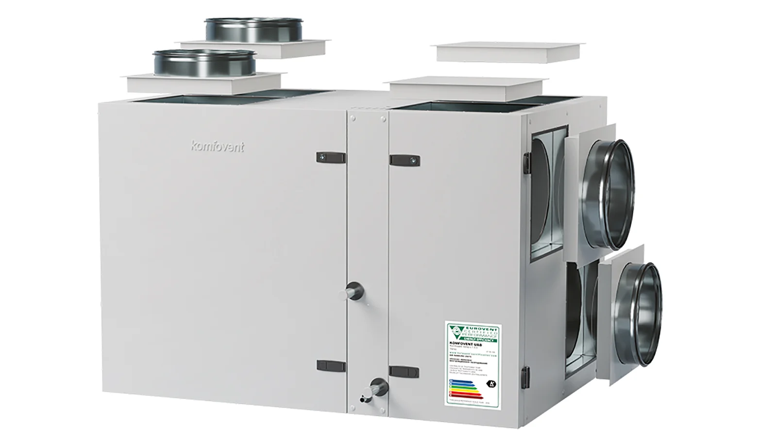 Ventilair WTW-unit Ventilair Verso R 1000 R 990m3/h D=315mm 4 bovenaansluitingen 1502000632