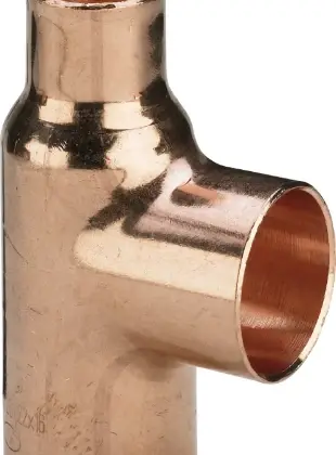 Viega 100445 Viega Koper soldeer verloop T-stuk FFF 22 x 15 x 22 mm