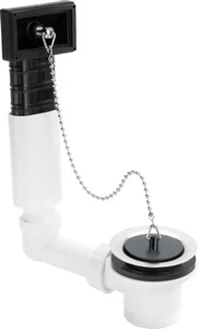 Viega 100834 Viega Universal afvoerplug 6/4 x 70 mm - met overloop - met stop en ketting