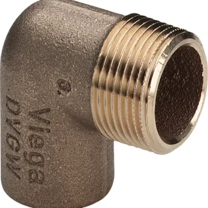 Viega 107208 Viega brons soldeer overgangsbocht 90° MF 22 x 3/4 M