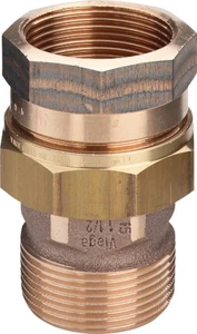 Viega 271336 Viega brons 3-delige rechte koppeling vlak dichtend MF 6/4 x 6/4