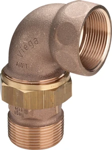 Viega 348663 Viega brons 3-delige haakse koppeling vlak dichtend MF 1/2 x 1/2