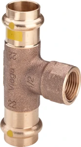Viega 352745 Viega Profipress Gas verloop T-stuk met binnendraad FFF 28 x 1/2 F x 28 mm