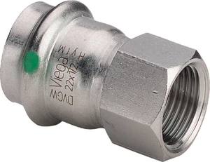 Viega 436629 Viega Sanpress Inox puntstuk FF 22 x 3/4 F