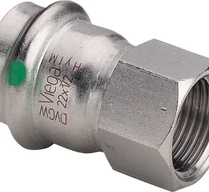Viega 436650 Viega Sanpress Inox puntstuk FF 28 x 4/4 F
