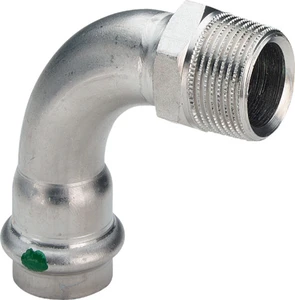 Viega 436896 Viega Sanpress Inox overgangsbocht 90° MF 15 x 1/2 M
