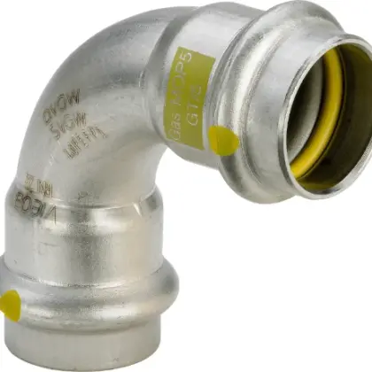 Viega 485818 Viega Sanpress Gas inox bocht 90° FF 28 x 28 mm