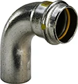 Viega 486082 Viega Sanpress Gas inox inschuif bocht 90° MF 28 x 28 mm