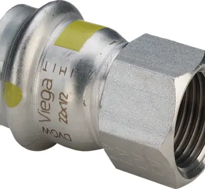 Viega 486884 Viega Sanpress Gas inox puntstuk FF 22 x 3/4 F