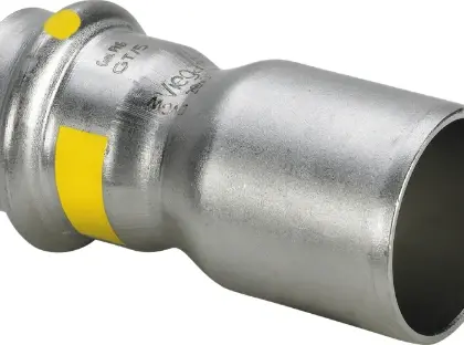 Viega 487119 Viega Sanpress Gas inox verloop reductie MF 22 x 15 mm